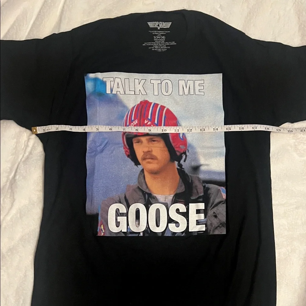 Black Graphic Tee with Talk to Me Goose Print - Picture 3 of 3
